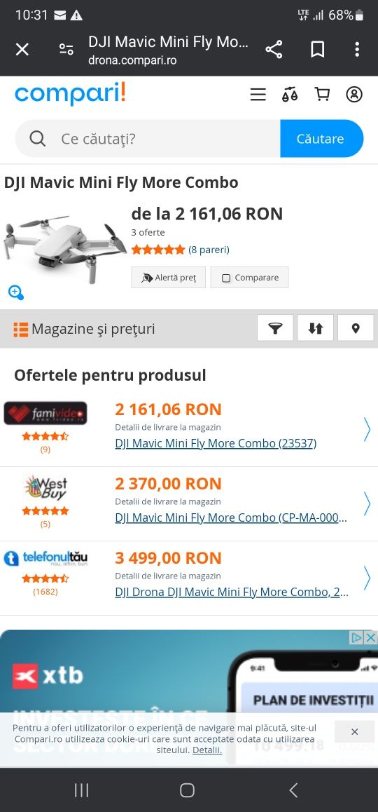 Drona Dji mini  fly more combo