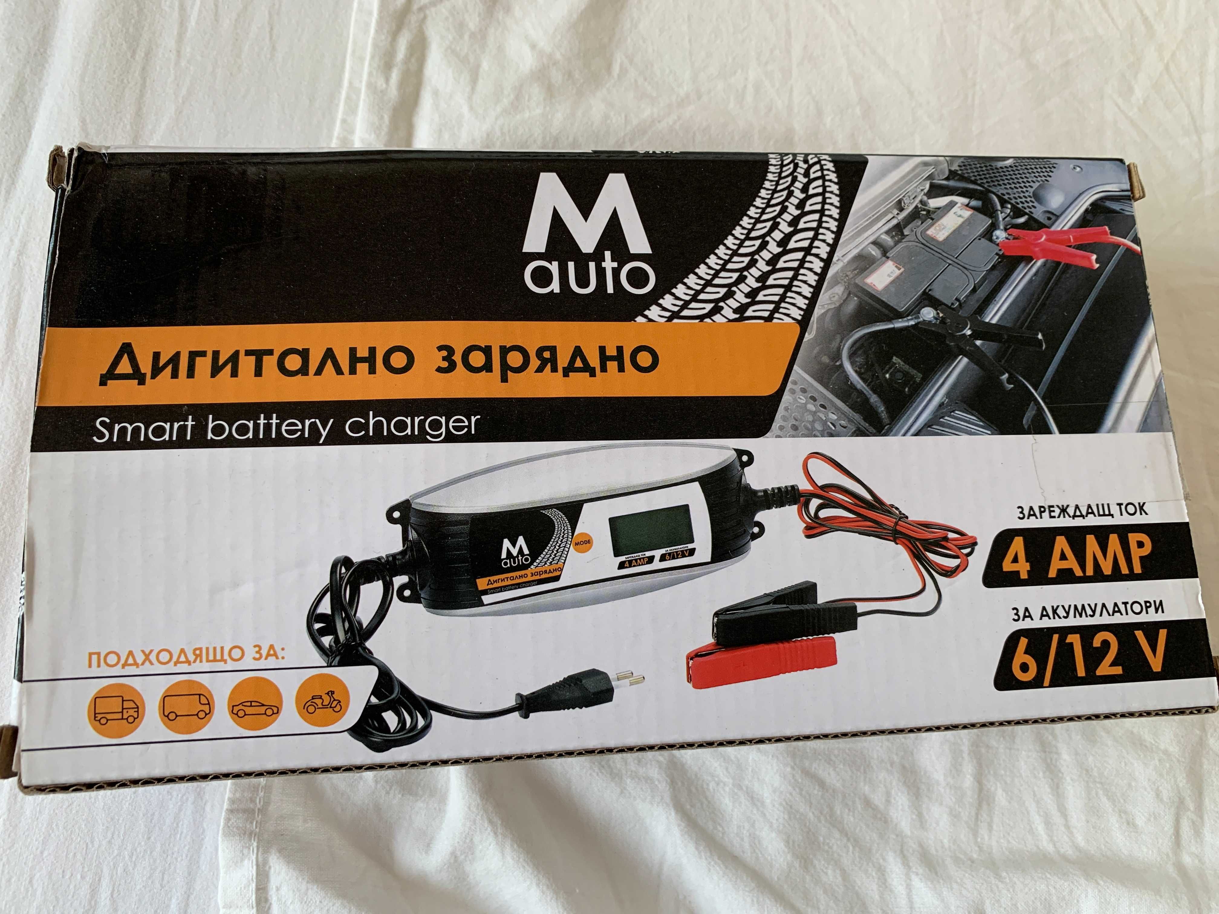 Дигитално инверторно зарядно за акумулатори M auto 6V/12V 2A/4A
