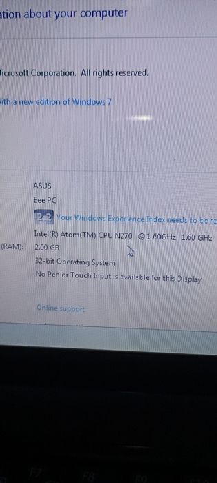 Mini Laptop Asus Eeepc 10.1" Led stare perfecta tester auto