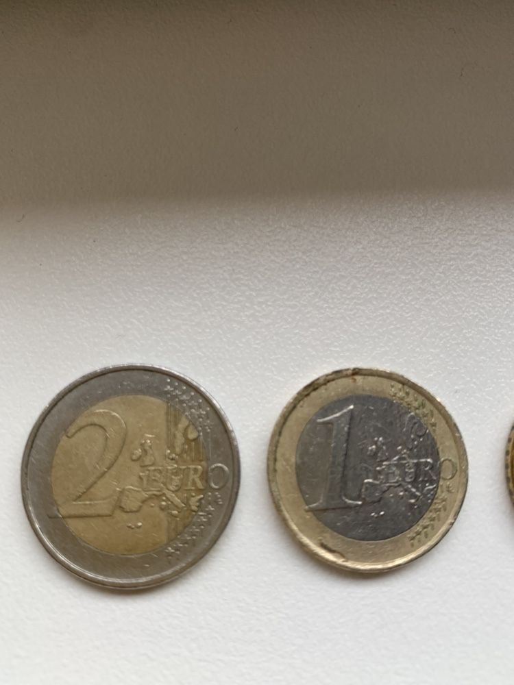 Monezi euro 2, 1, 50centi, 10 centi 2002