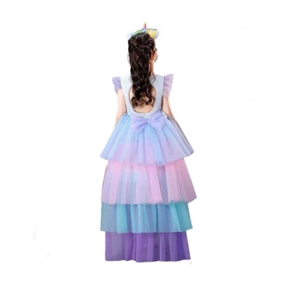 Rochie Unicorn cu trena detasabila, IdeallStore®, 3-5 ani