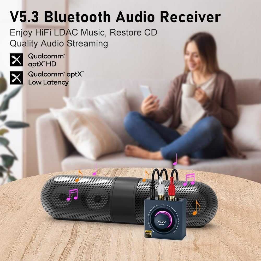 B06T3+ Receptor Adaptor Bluetooth LDAC stereo,HiFi Latență RCA 3,5 mm