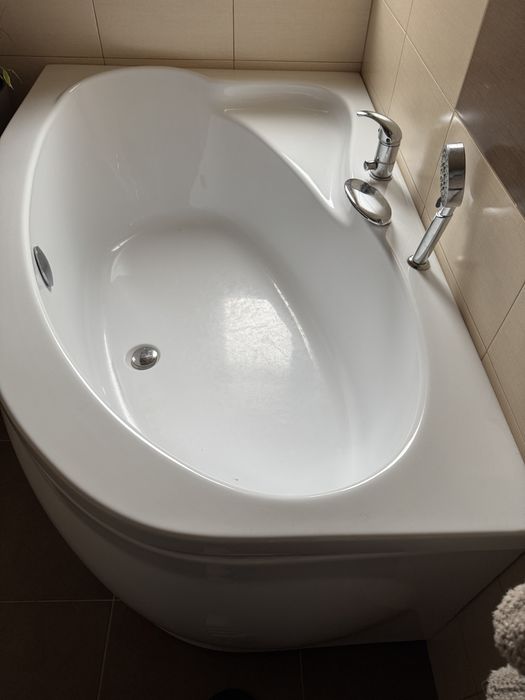 Cadă de colț montaj stanga + baterie