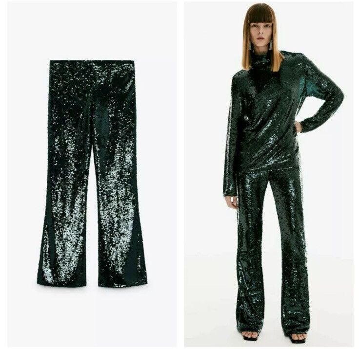 Брюки в пайетках ZARA