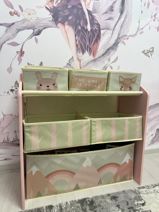 Dulap textil U-Grow Pink Forest – pastel + puzzle cadou