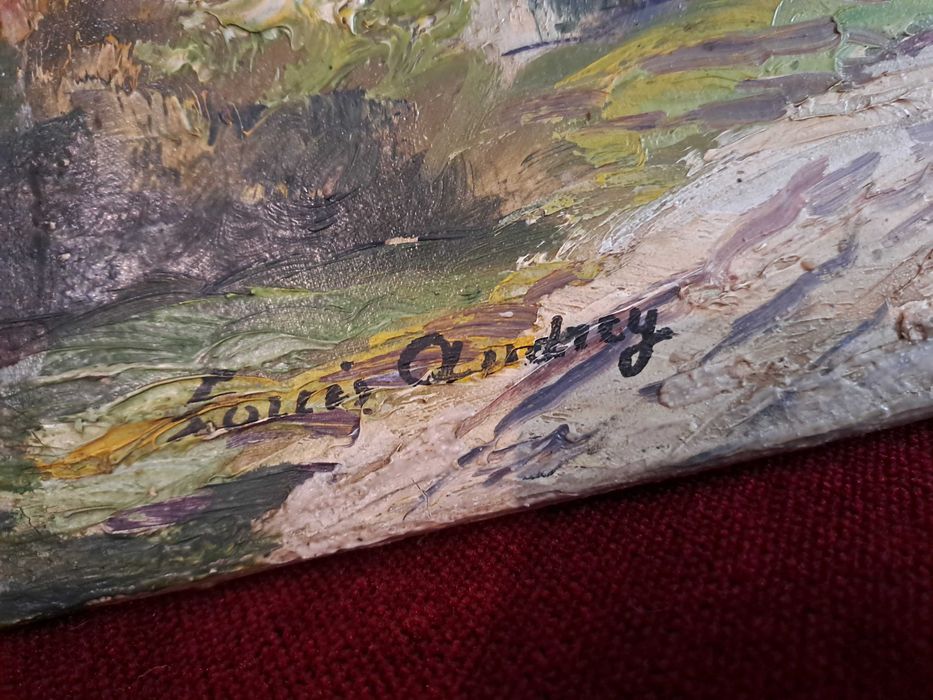 tablou pictura pe panza 35/24 cm semnat Louis Audrey