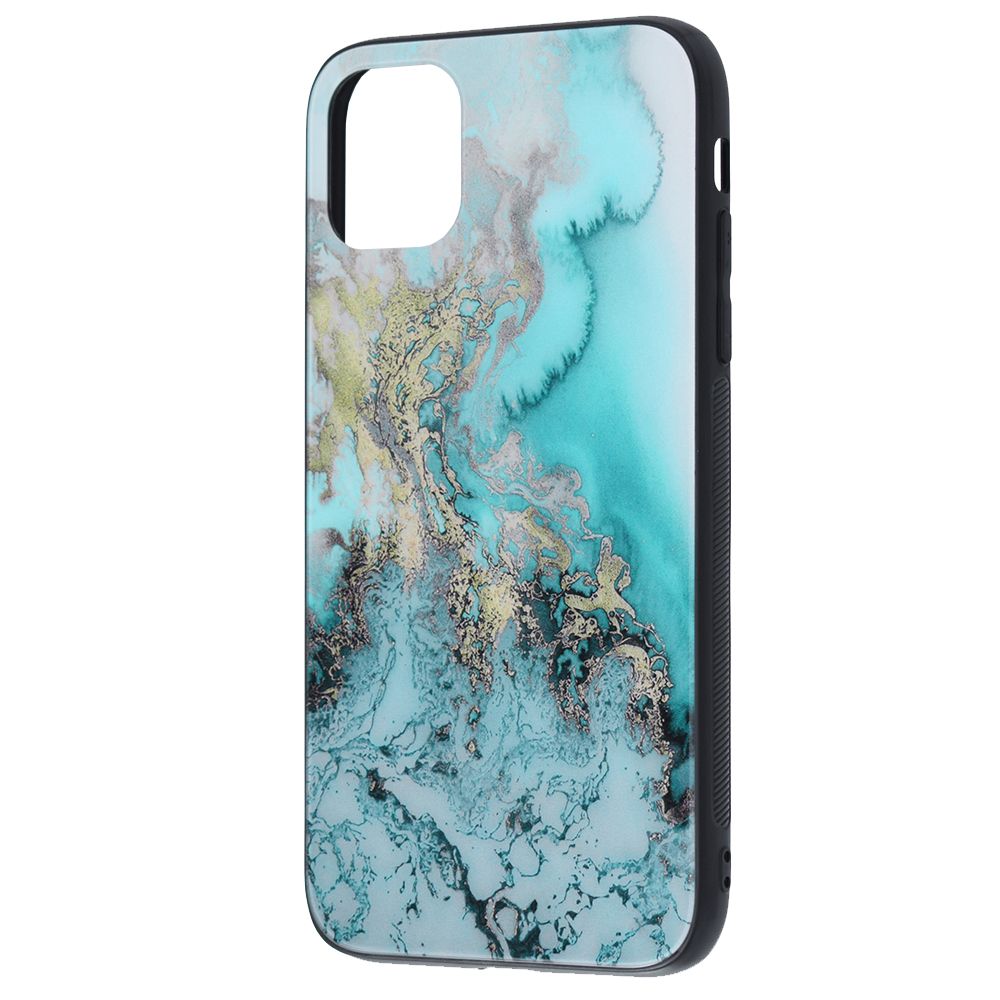 Husa cu spate de sticla pentru iPhone 11 - Blue Ocean