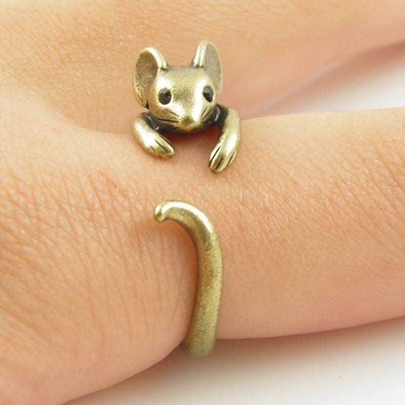 Inel argintiu rglabil vintage Design fluture dragon colier cruce sarpe
