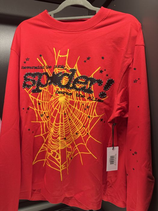 Sp5der Long Sleeve Red M designer by young thug