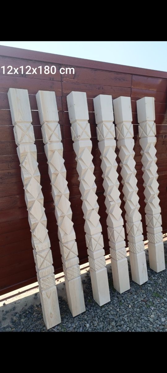 Stâlpi lemn  sculptati model terase foișoare.   stalpi-lemn.ro