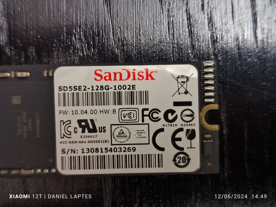 SSD M.2 128 GB / 256 GB SANDISK
