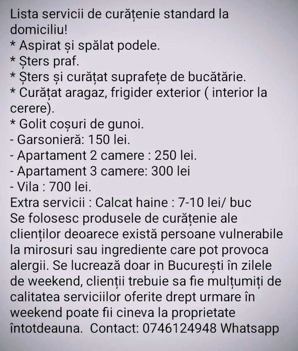 Servicii de curățenie