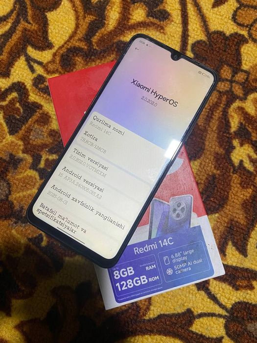 Redmi 14 c karobka dokument 128 talik