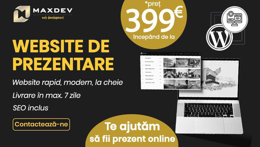 Creare Site Web, Realizare Magazin Online, SEO, Promovare, de la 399€