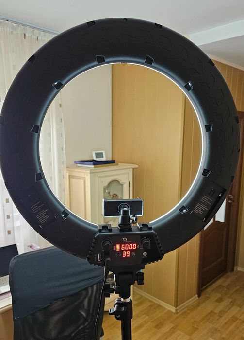 Ring light Lampa circulara Profesionala cu Display 46 cm make up/foto