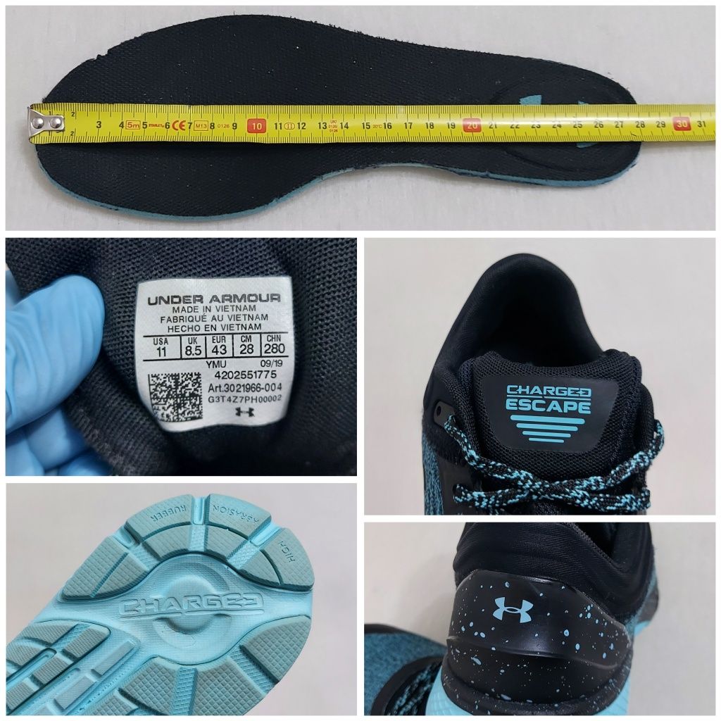 Adidasi sport Under Armour CHARGED ESCAPE, Running, Nr. 43 EU