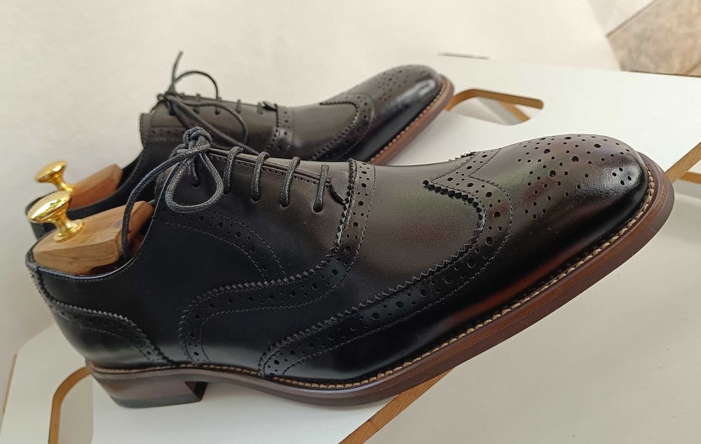 Pantofi oxford 46 de lux brogue Gianni Feraud NOI piele naturala moale