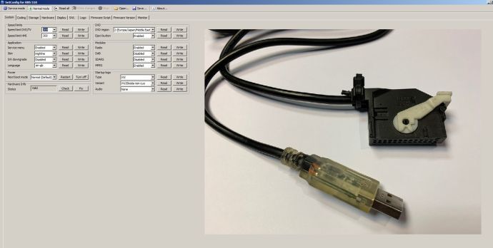 Cablu setconfig, Decodare RNS 510, RNS 810, RNS 850