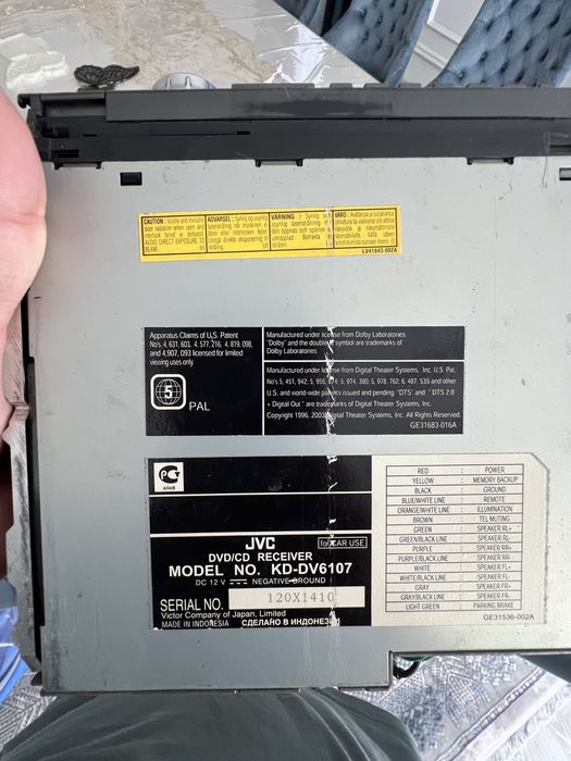 JVC KD-DV6107 1дин магнитофон