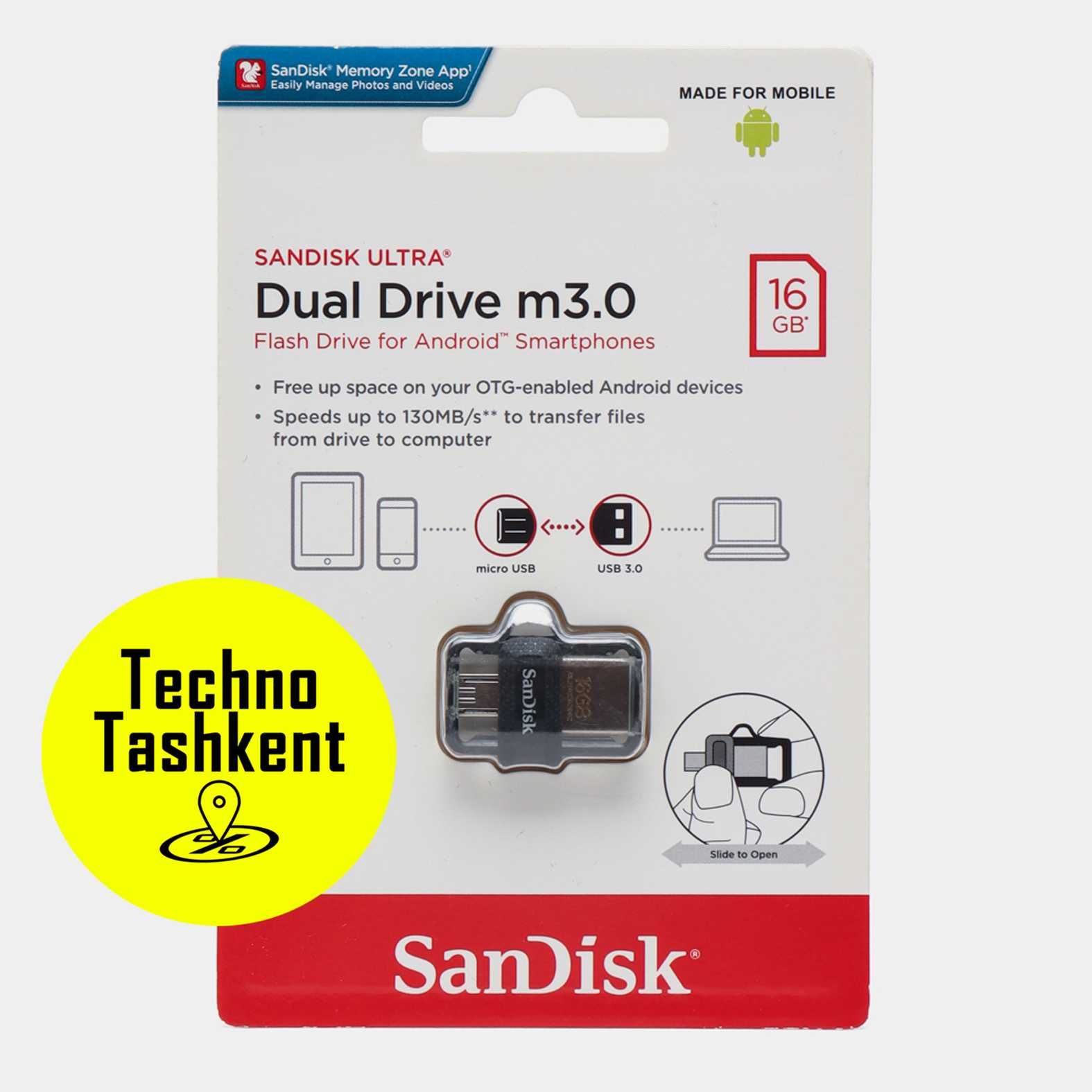 SanDisk Ultra Dual Drive 16gb micro usb 3.0 (Garantiya)(Dostavka Bor)