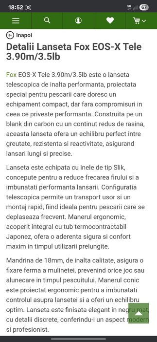 Lanseta Fox eos tele 3.90m