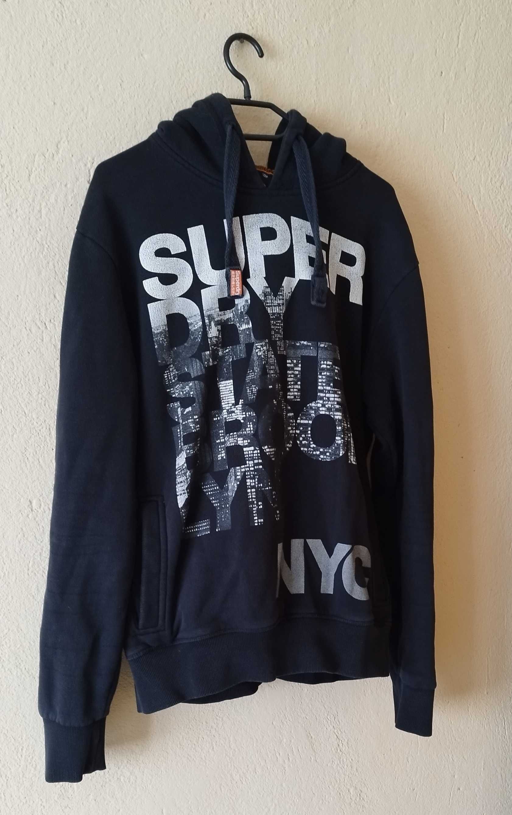 100% Оригинален ватиран мъжки суичър с качулка SUPERDRY!