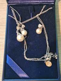 Set elegant bijuterii colier + cercei perle