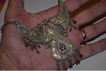COLIER ARGINT 800 - La baza gatului - Tribal Ethnic Afghan - Vintage !