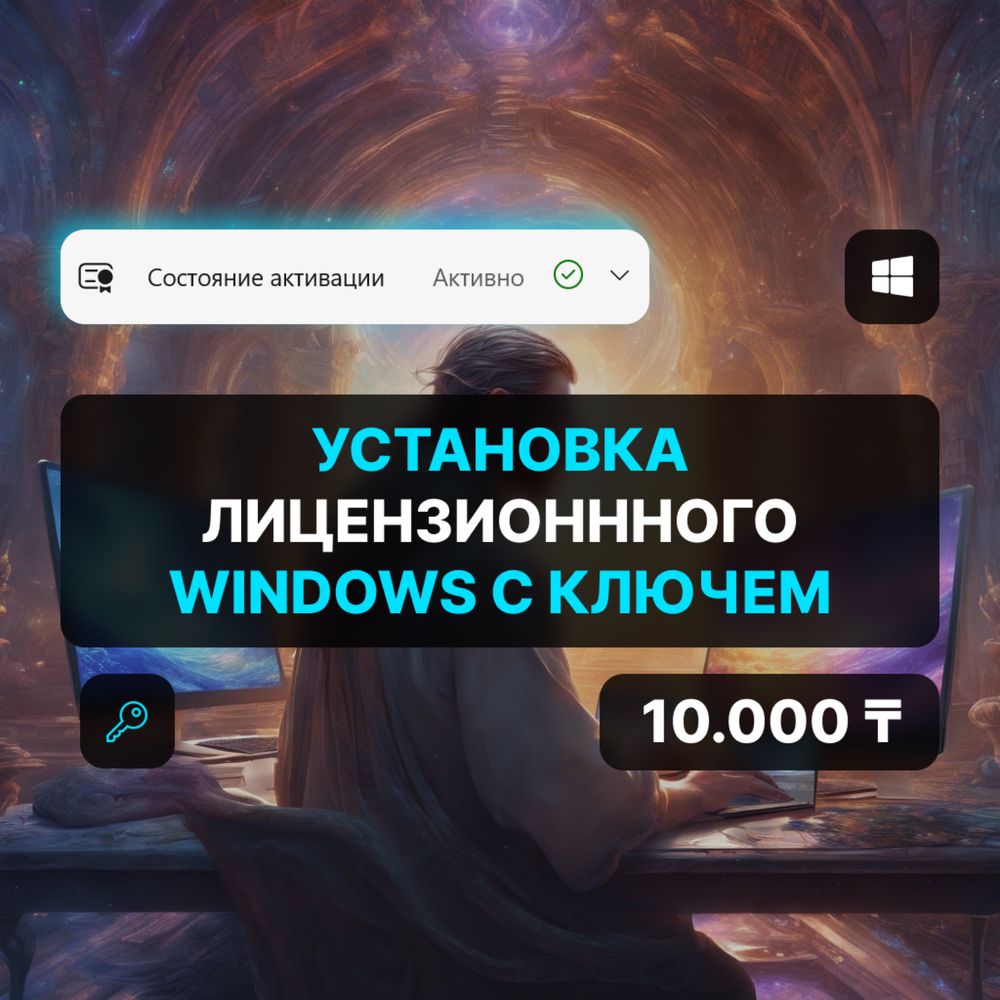 Установка Windows 11 10 лицензия Алматы. Программист, выезд по городу