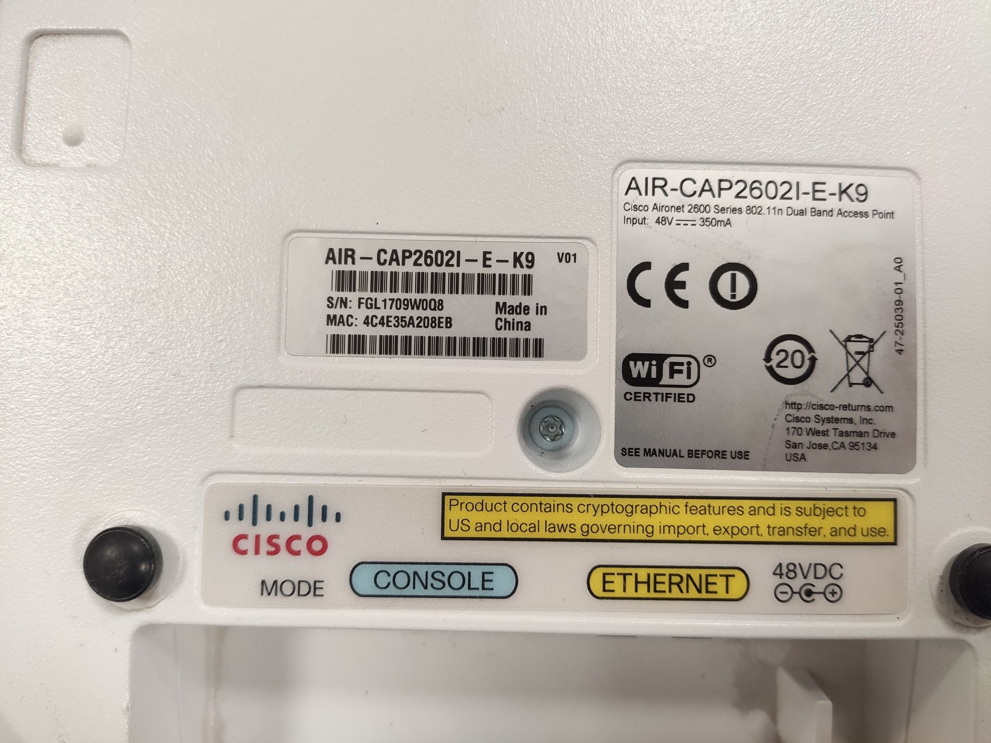 AP Cisco access point  AIR-CAP2602I-E-K9