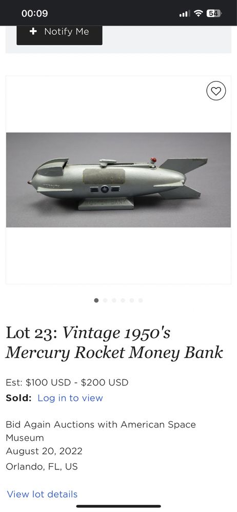 Pușculița (jucărie), din anii 50, de coletie. Rocket BANK. Racheta