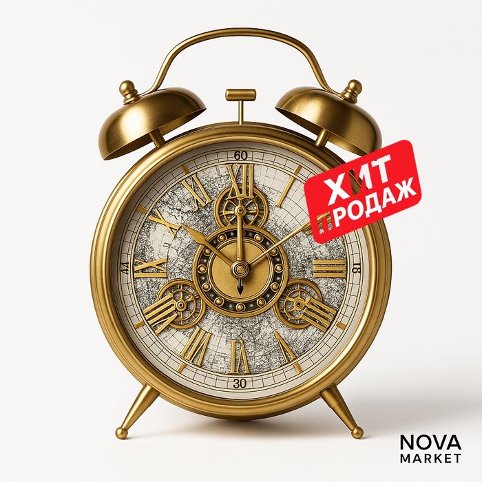 Настольные часы ретро с металлическим корпусом
