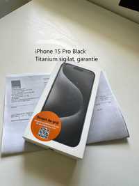 iPhone 15 Pro Black Titanium sigilat, garantie