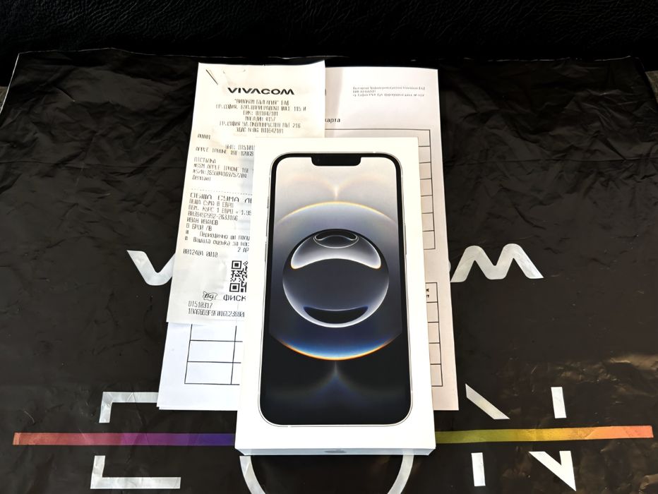 ЗАПЕЧАТАН 128GB iPhone 16e Гаранция Vivacom 2027 г. white Бял