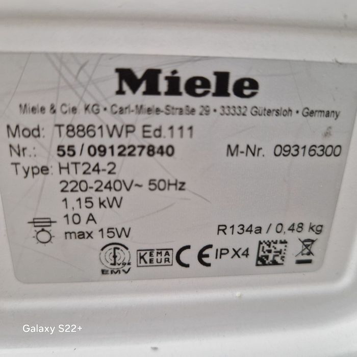 Кондензна сушилня с термопомпа MIELE T8861WP