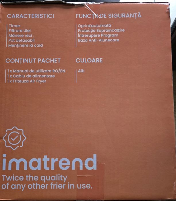 Friteuza aer cald, Smartix 8L, Imatrend :) friptoza