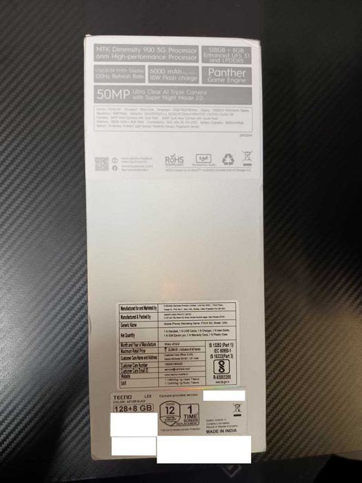 Tecno Pova 5G IPS 6.9 120Hz Dimensity 900 6 nm