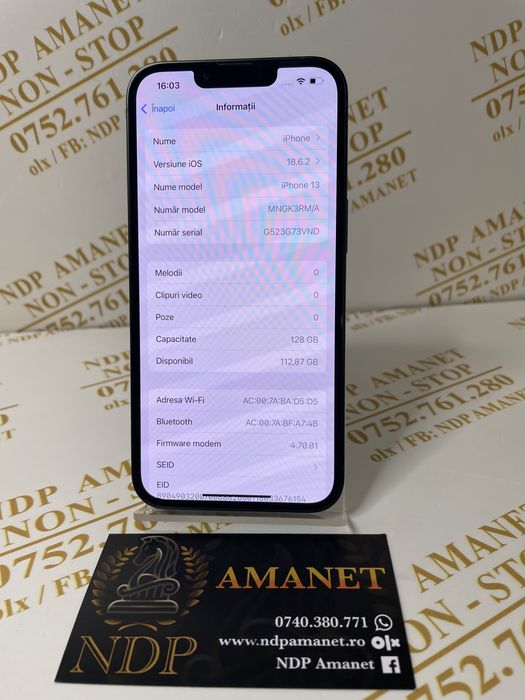 NDP Amanet Braila Iphone 13 128gb (44280)