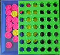 Joc de puzzle, Logic Line up, 2 Jucatori  fise color roz cu galben