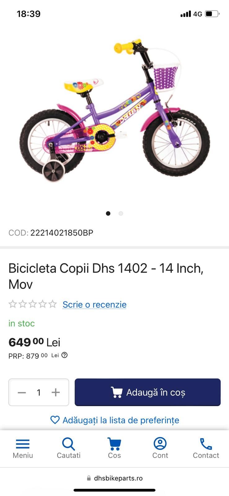 Bicicleta copii 3-5 ani