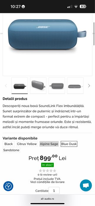 Boxa portabila Bose SoundLink Flex 2nd Generation Sigilata ! Noua !