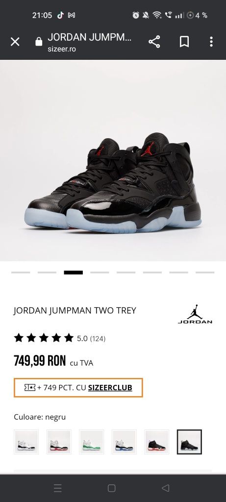 Ghete Sneakers High Top Air Jordan Jumpman Two Trey Noi originali