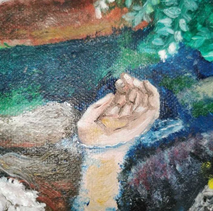 Pictura originala ulei pe pânză, reproducere Ophelia Millais