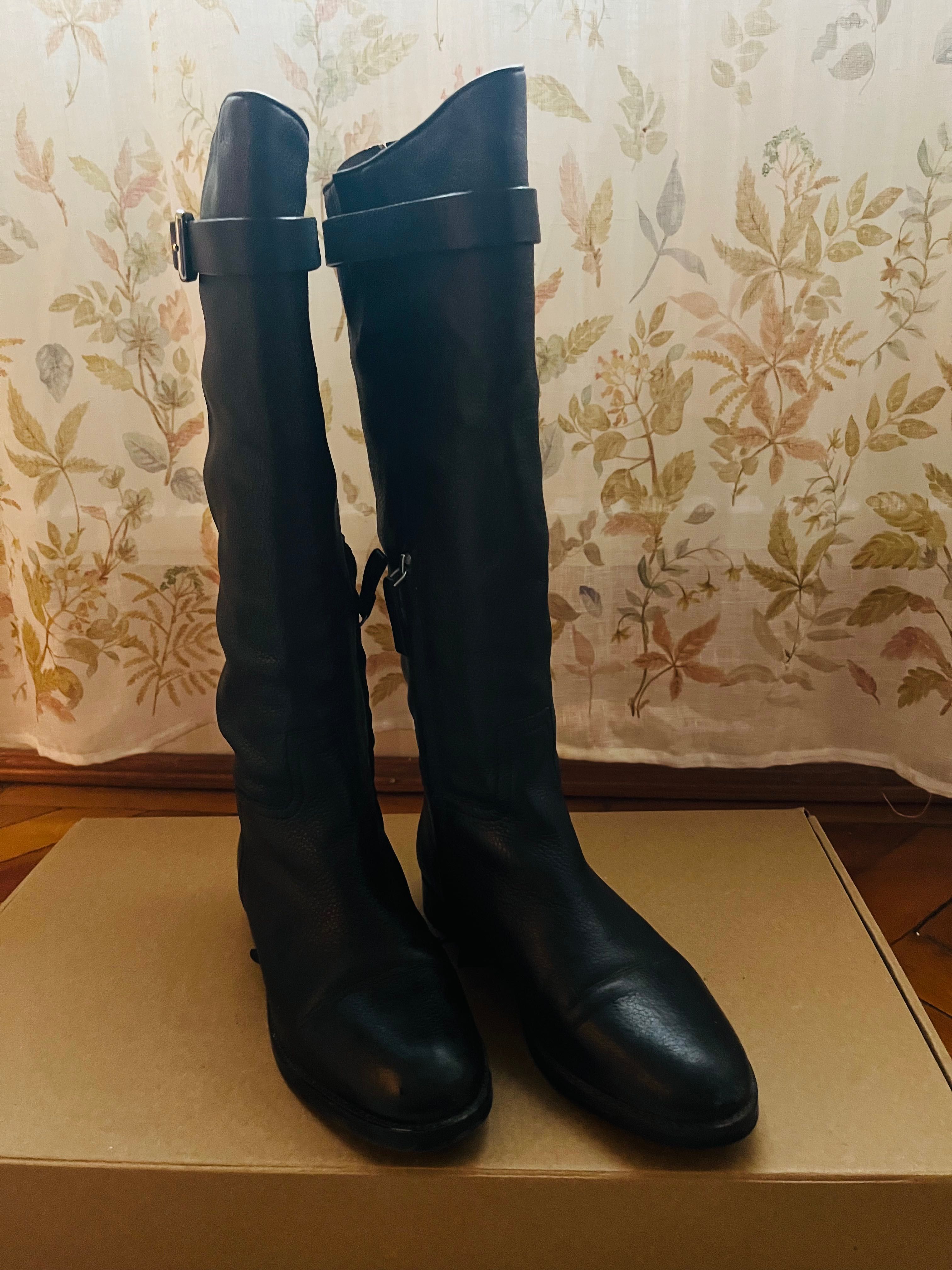 Riding boots Massimo Dutii clasic negru 37 piele naturala