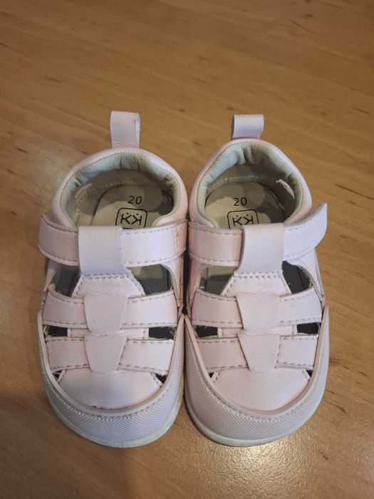 Бебешки боси сандали Колев и Колев в цвят ягодово сорбе / Barefoot