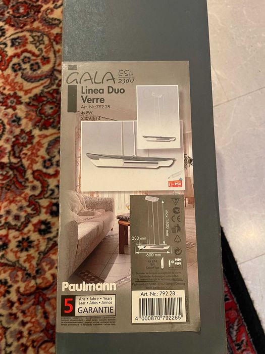 Vand lustra Paulmann Gala Linea Duo Verre Pendel, noua