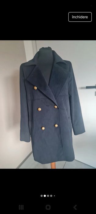 Palton stofa bleumarin