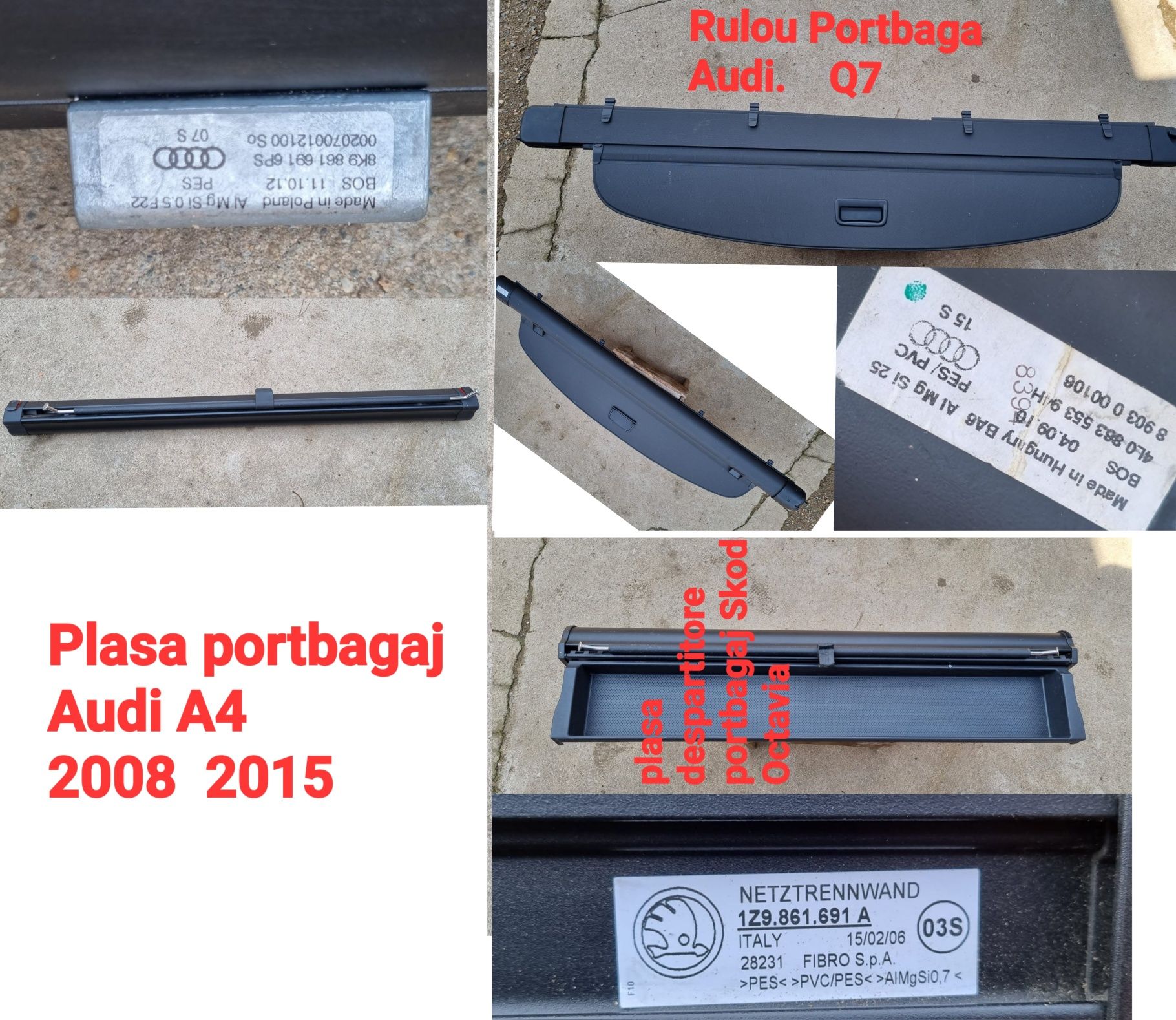 Rulou Portbagaj Audi Q7 plasa portbagaj Audi A4 Skoda Octavia  Opel