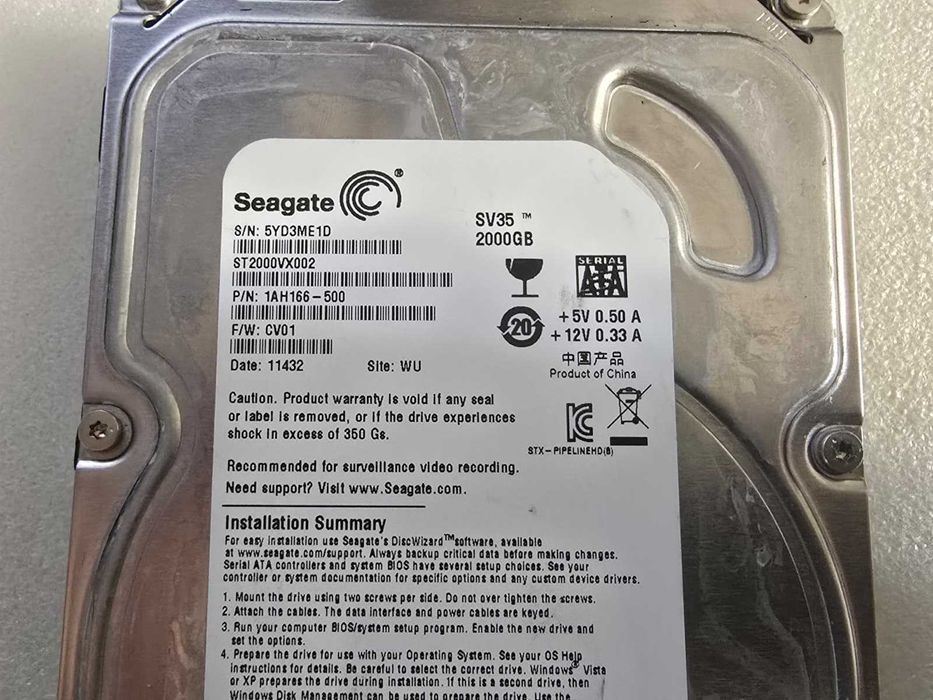 Hard disk desktop Seagate Surveillance SV35 3.5 2TB 5900rpm 64MB SATA3