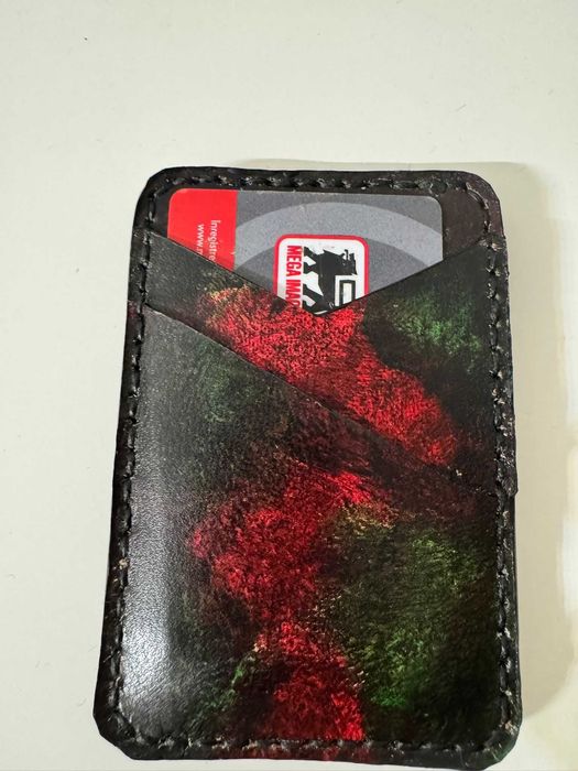 Portcard din piele vopsit manual